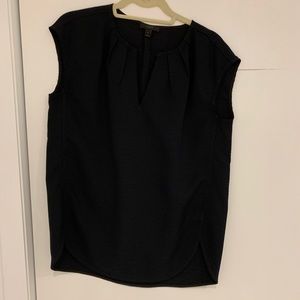 J. crew black honeycomb fabric cap sleeve blouse